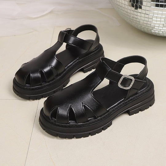 Damen komfortable Riemensandalen mit modischer Schnallenverzierung R&B