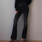 Damen Flared Jeans mit hoher Taille und dezentem Waschung R&B