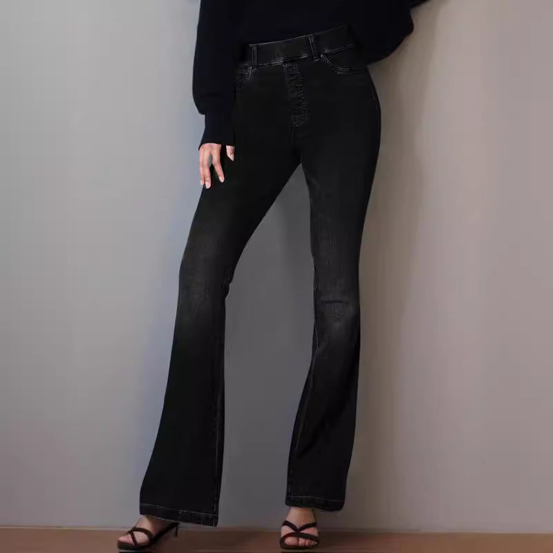 Damen Flared Jeans mit hoher Taille und dezentem Waschung R&B