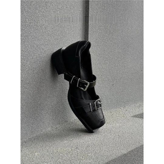 Damen elegante Schnürschuhe mit modischer Schnallenverzierung R&B