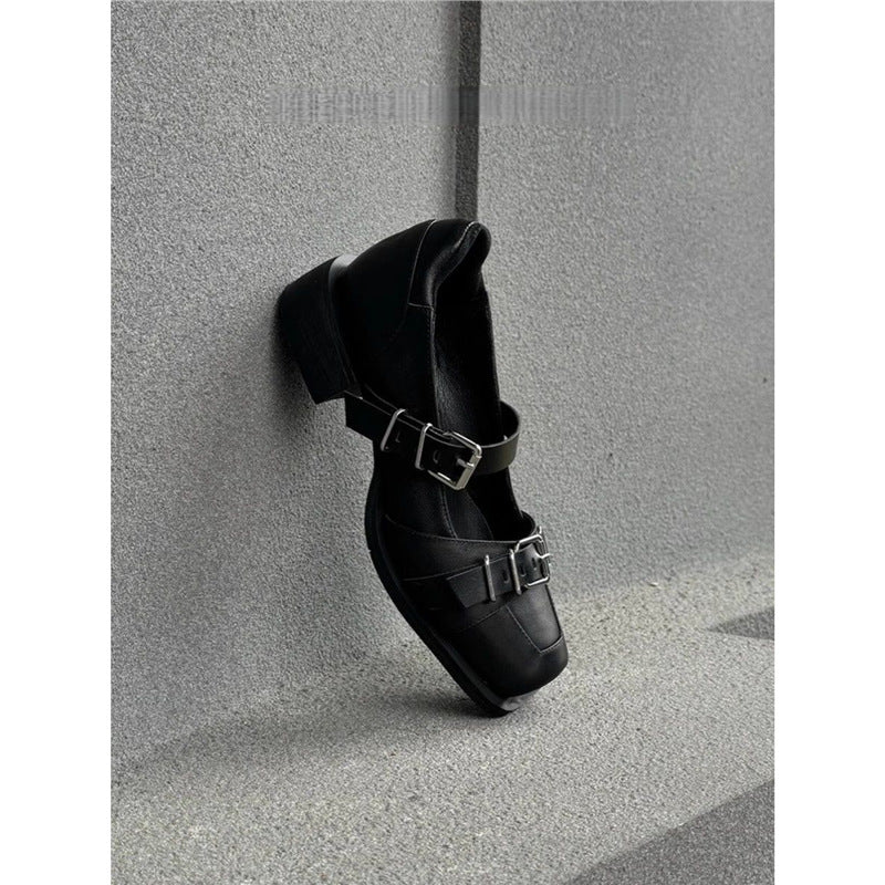 Damen elegante Schnürschuhe mit modischer Schnallenverzierung R&B