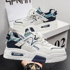 Damen Sportliche Chunky Sneakers mit stabiler Sohle und modischem Textil-Hintergrund