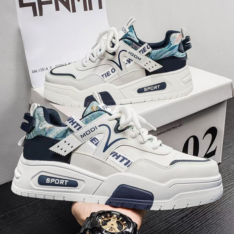 Damen Sportliche Chunky Sneakers mit stabiler Sohle und modischem Textil-Hintergrund