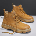 Damen Modische Schnürstiefel mit strapazierfähiger Sohle und hohem Schaft