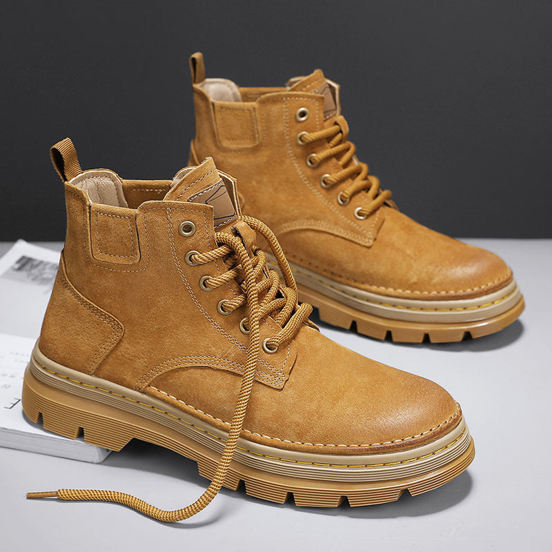 Damen Modische Schnürstiefel mit strapazierfähiger Sohle und hohem Schaft