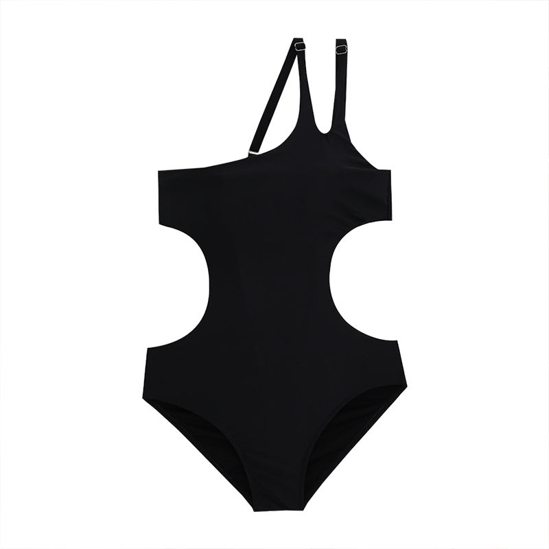 Damen Einteiliger Badeanzug mit asymmetrischem Schnitt und tiefen Cut-Outs R&B