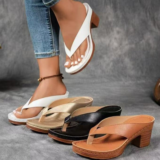 Damen Wedge-Pantolette mit ergonomischem Fußbett und raffiniertem Riemchendesign R&B