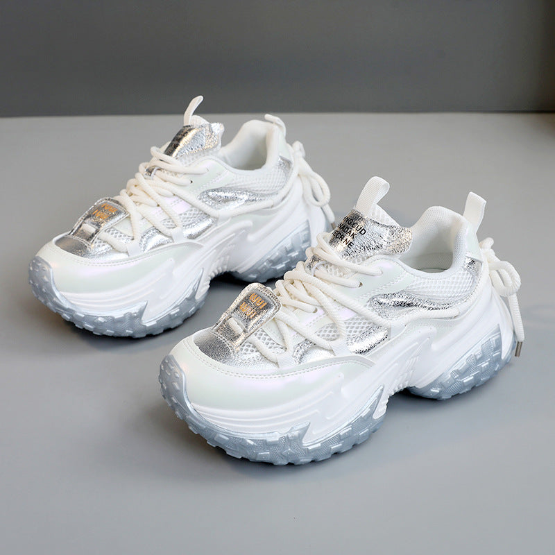 Damen modische Sneakers mit glänzenden Akzenten und stoßdämpfendem Sohlenprofil R&B