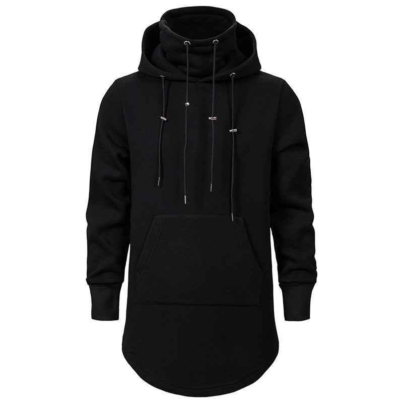 Herren modischer Hoodie mit asymmetrischem Kragen und praktischer Kängurutasche R&B