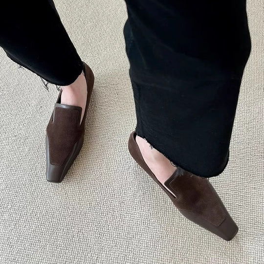 Damen edle Leder Loafers R&B