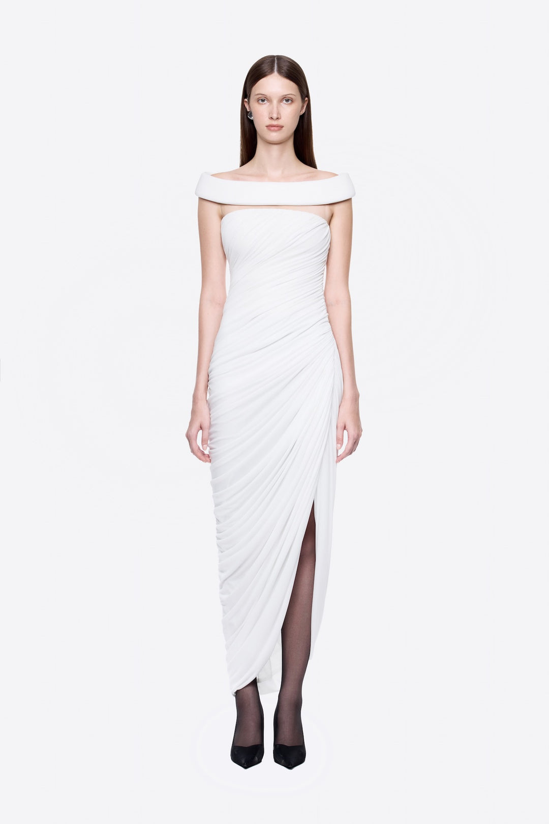 Damen Elegantes Abendkleid mit Off-Schulter-Design und raffiniertem Drapé R&B