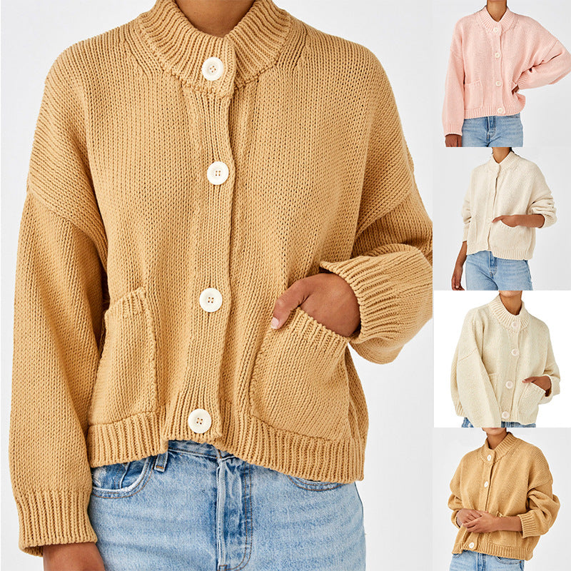 Damen Strickjacke im lässigen Schnitt mit Knopfdetails