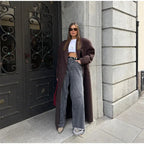 Damen Oversized Wollmantel R&B