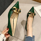 Damen elegante spitze Pumps mit goldfarbener Kettenapplikation R&B