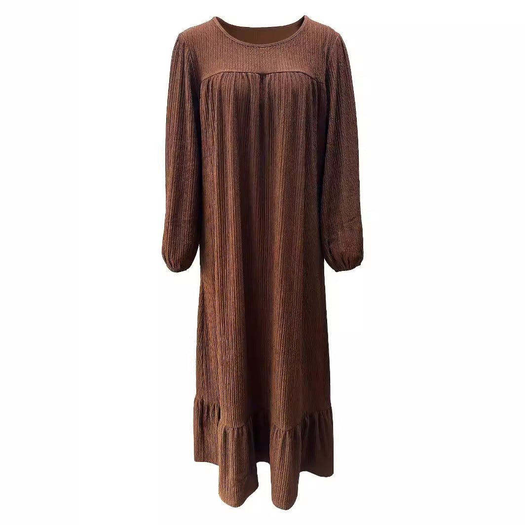 Damen Maxikleid mit waagerechtem Faltenwurf R&B