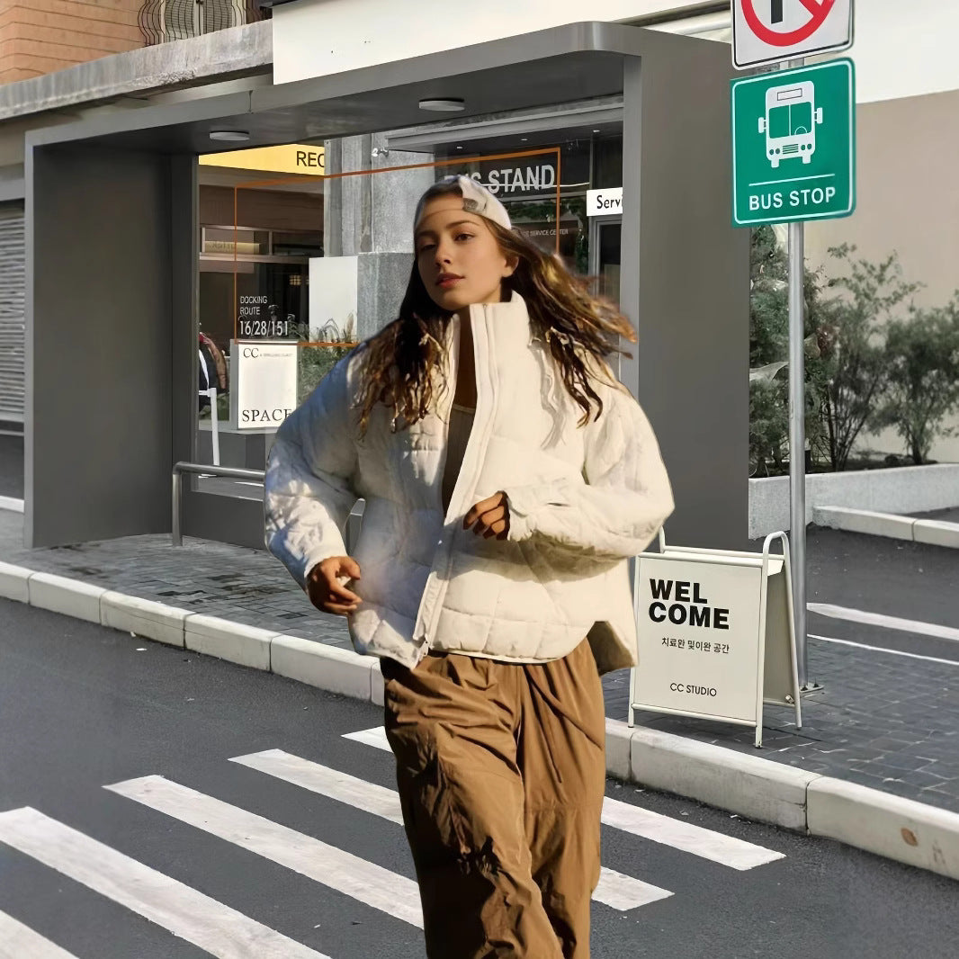 Damen Steppjacke mit hohem Kragen und praktischem Reißverschluss R&B