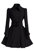 Damen eleganter Trenchcoat mit tailliertem Schnitt und dekorativen Knöpfen R&B