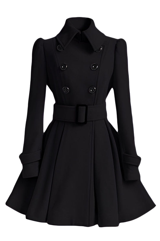 Damen eleganter Trenchcoat mit tailliertem Schnitt und dekorativen Knöpfen R&B