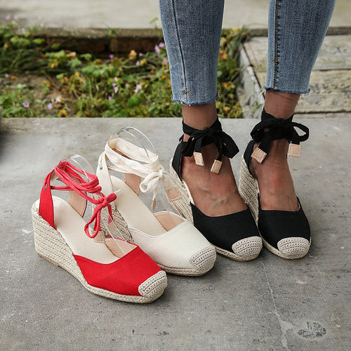 Damen Wedge-Sandalen mit verstellbarem Riemen und elastischem Obermaterial R&B