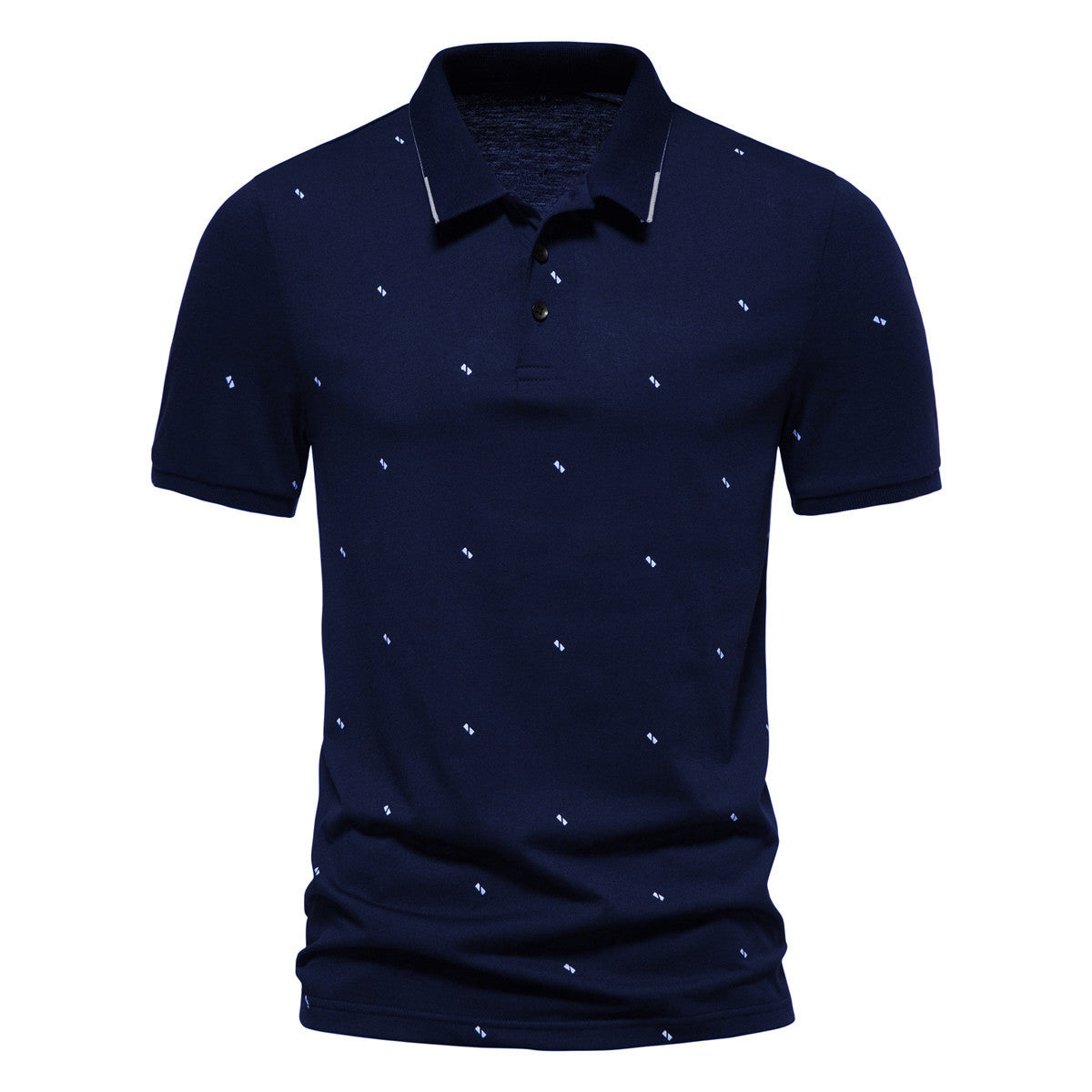 Herren Polohemd mit modischem Druck und hochwertigem Baumwollmaterial