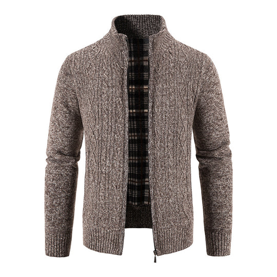 Herren Strickjacke mit hochschließendem Kragen und strukturiertem Design R&B
