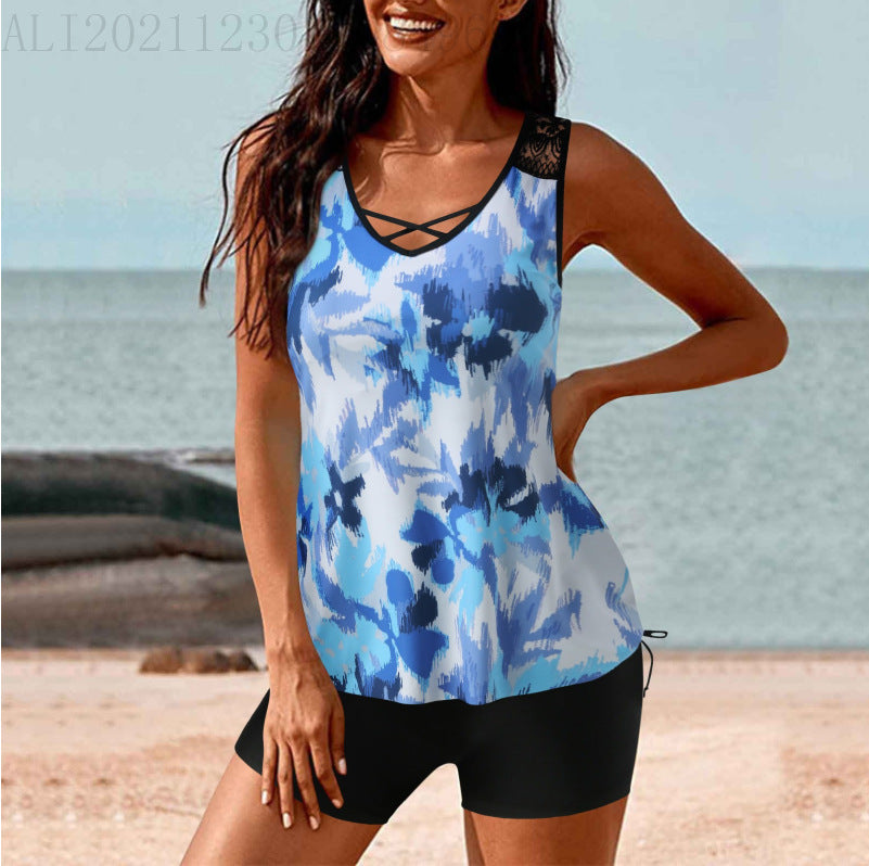Damen Sportlicher Tankini mit Shorts R&B