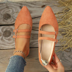 Damen spitze Ballerinas mit doppeltem Riemendesign R&B
