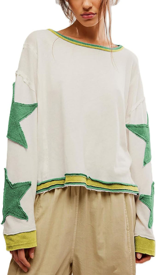 Damen lässiger Pullover mit Sternen-Design R&B