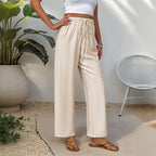 Damen weite Freizeithose mit elastischem Bund und praktischen Taschen