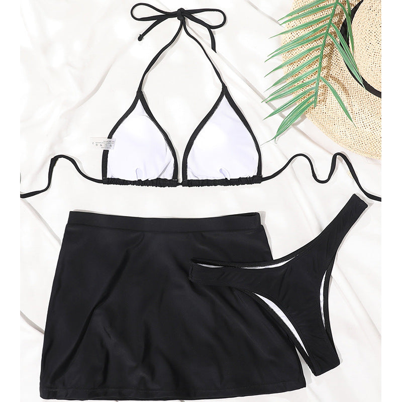 Damen Bikini-Set mit sexy Triangel-Oberteil und modischem Rock R&B