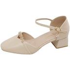 Damen Elegante Blockabsatz-Pumps mit Schmuckverzierung R&B