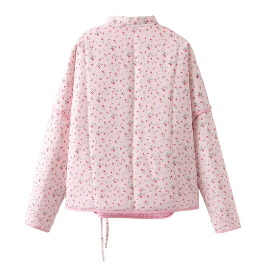 Damen Bluse im Kimono-Stil mit floralen Mustern und Bindegürtel R&B