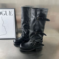 Damen modische Stiefel mit verstellbaren Riemen und robustem Profil R&B