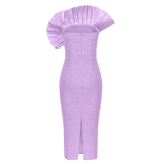 Damen Elegantes Midikleid mit voluminösem Rüschendesign R&B