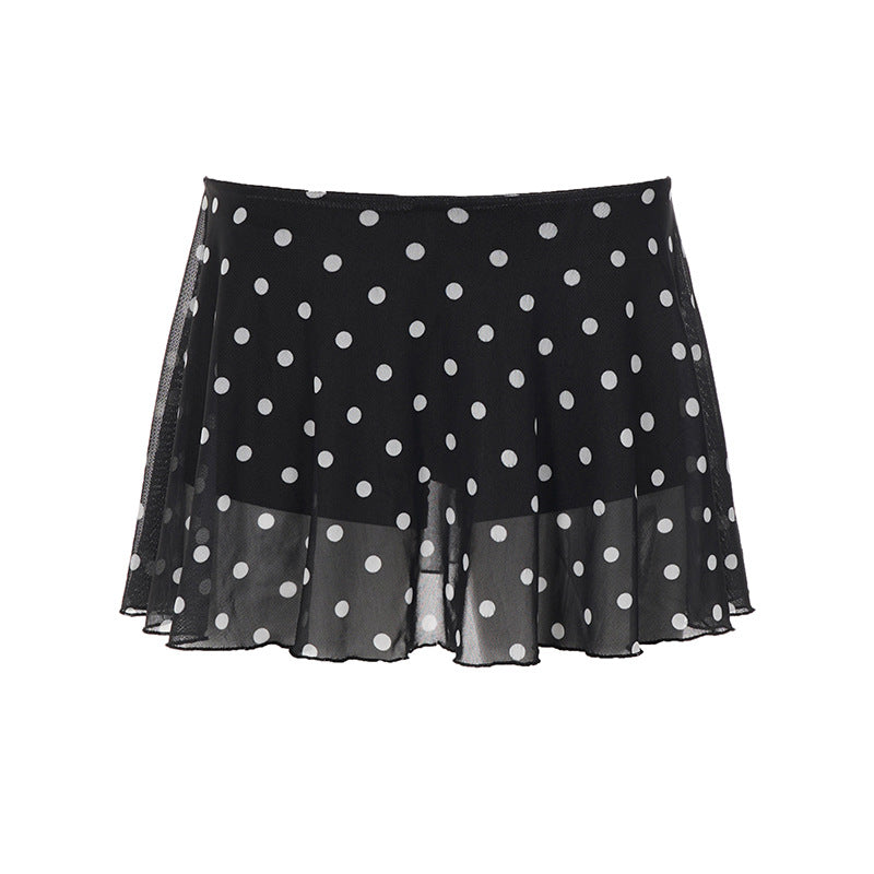 Damen Plissierter Rock mit charmantem Punktedesign R&B