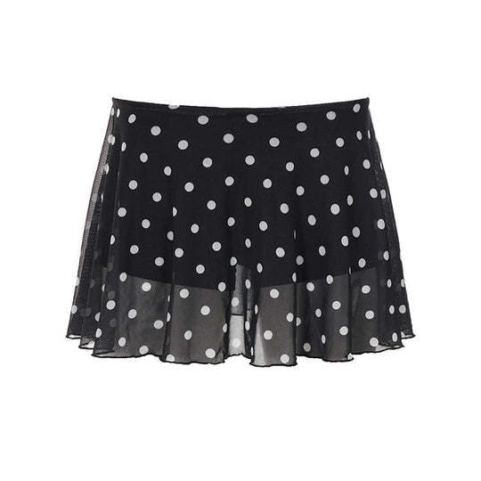 Damen Plissierter Rock mit charmantem Punktedesign R&B
