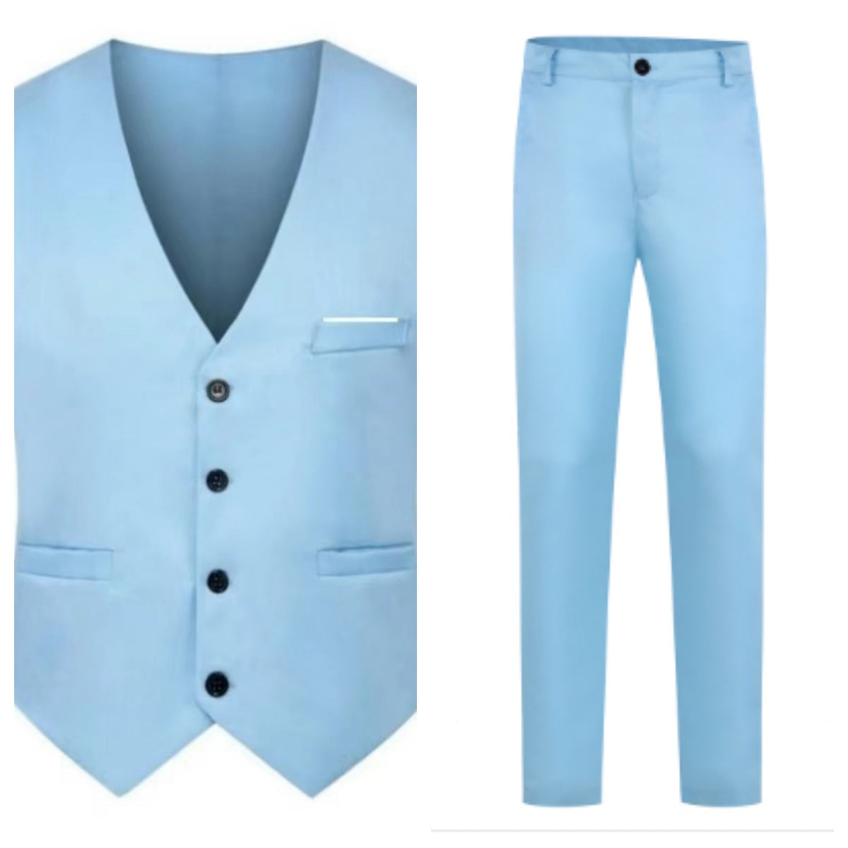 Herren nan elegante Satinweste mit V-Ausschnitt und schmal geschnittene Anzughose R&B