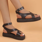 Damen Komfortable Zehentrenner-Sandalen mit verstellbarem Riemen und dämpfender Sohle R&B
