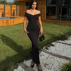 Damen Elegantes schulterfreies Maxikleid mit figurbetonender Silhouette R&B
