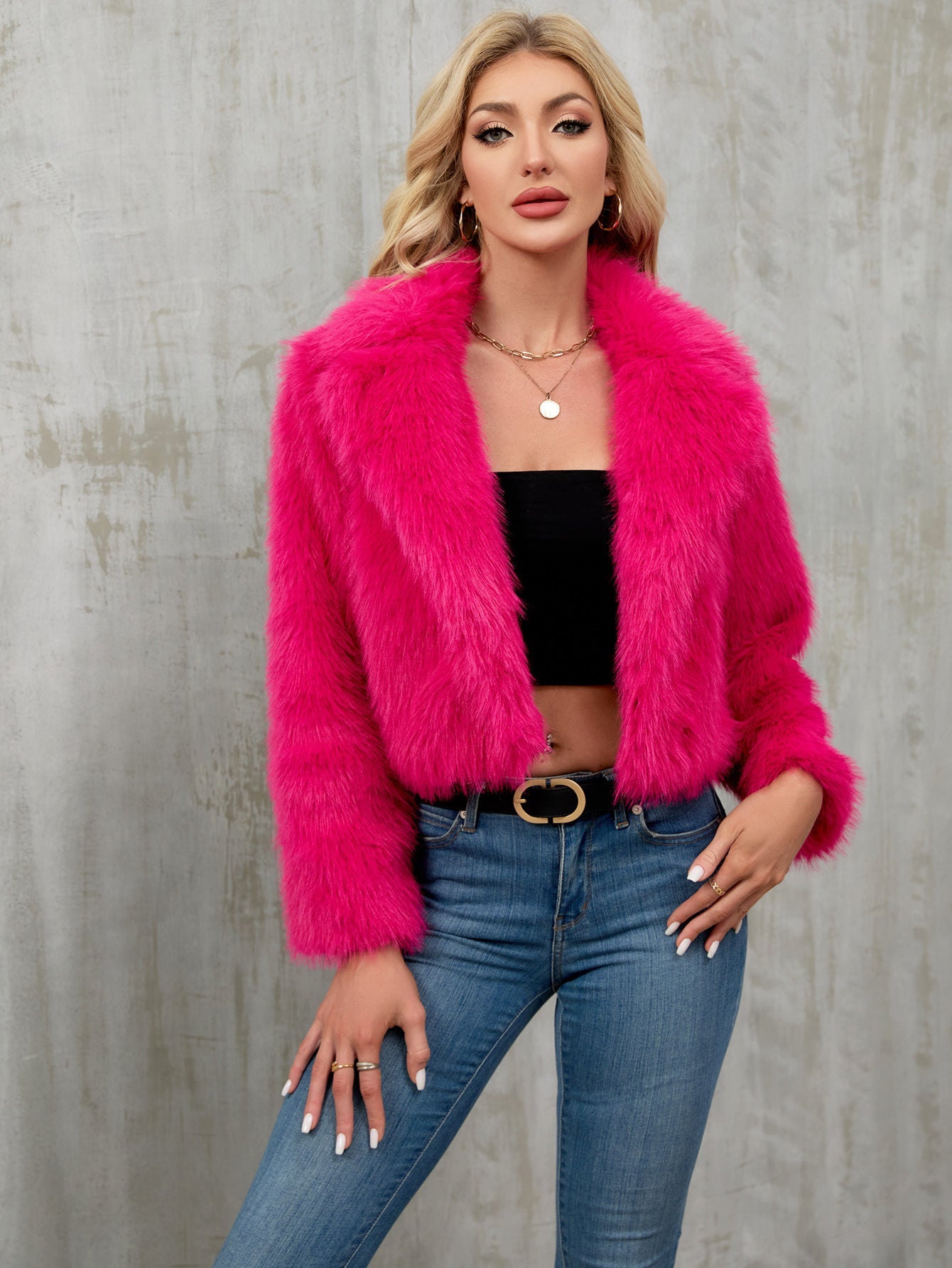 Damen Eleganter Kunstfellbolero R&B