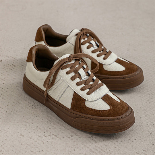 Damen Trendige Freizeit Sneakers mit hochwertiger Leder- und Wildleder-Kombination R&B