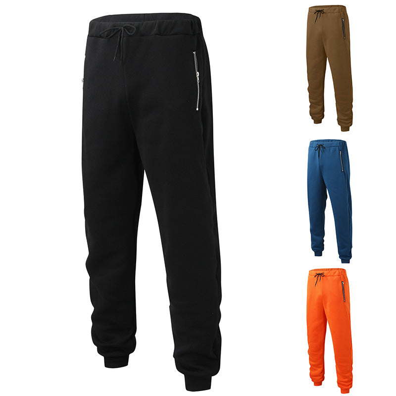 Herren nan komfortable Jogginghose mit elastischem Bund Kordelzug konisch zulaufenden Beinen und seitlichen Reißverschlusstaschen R&B