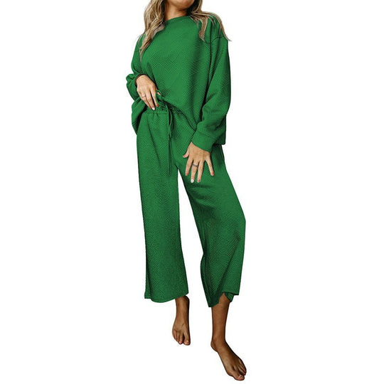 Damen Lässiges Sweater-Set mit weitem Schnitt und praktischen Bindegürteln R&B
