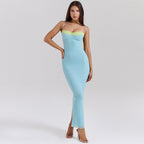 Damen Elegantes Maxikleid mit Spitzenverzierung und figurbetonendem Schnitt R&B