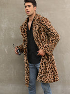 Herren Modischer Leopardenfell-Mantel R&B