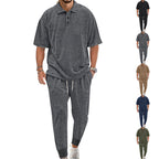 Herren lässiges Freizeit-Set aus weichem Material mit praktischem Kordelzug und elastischem Bund R&B