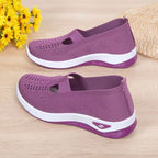 Damen Slip-On Sneakers mit atmungsaktivem Strick-Obermaterial und flexibler Sohle R&B