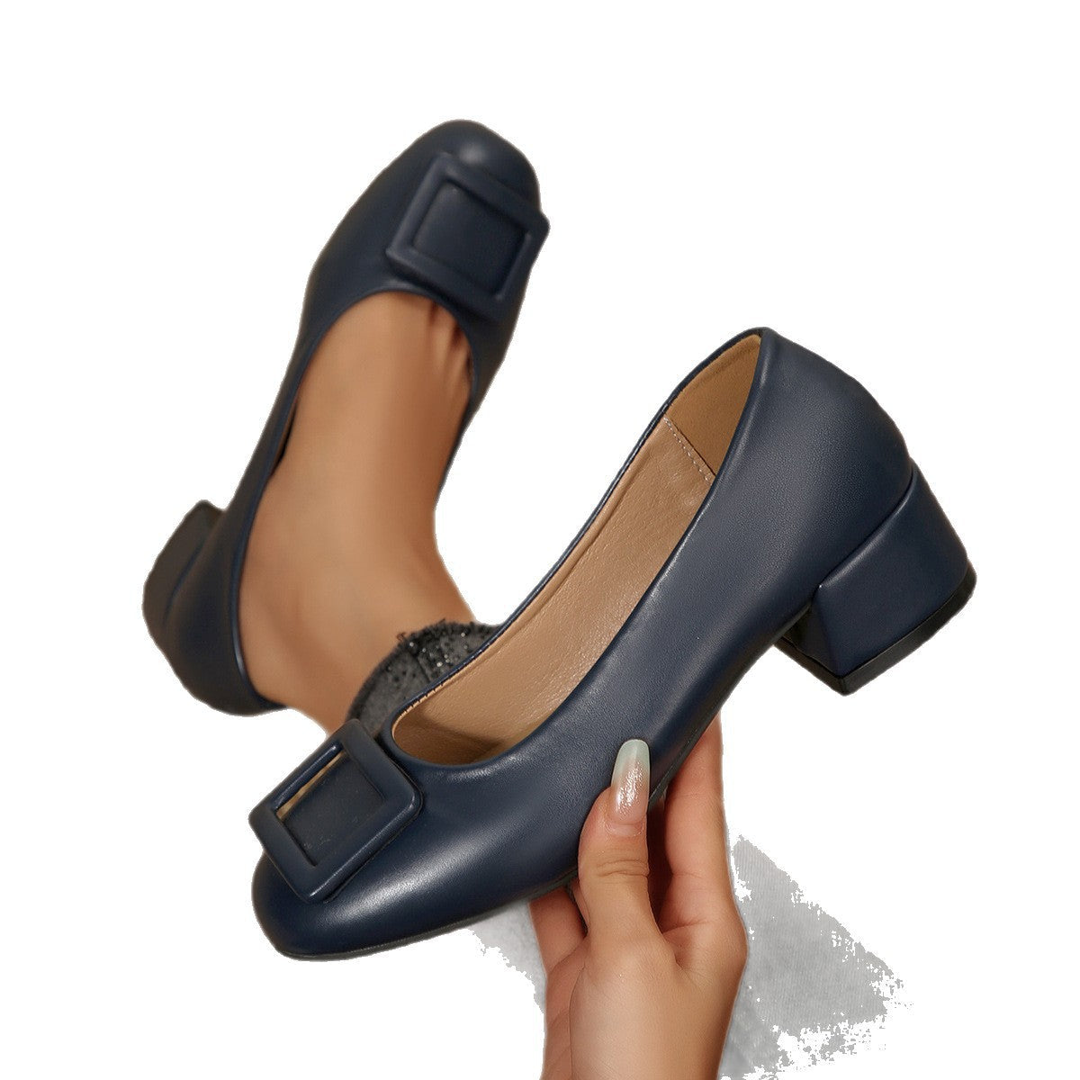 Damen elegante Ballerinas mit modischem Schnallen-Detail R&B
