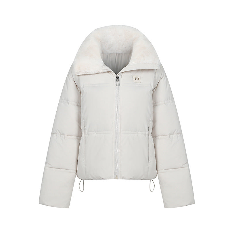 Damen Stylische gefütterte Winterjacke mit abnehmbarem Kragen R&B