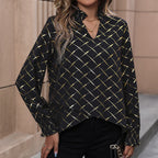 Damen Elegante Bluse mit schimmerndem Karomuster R&B